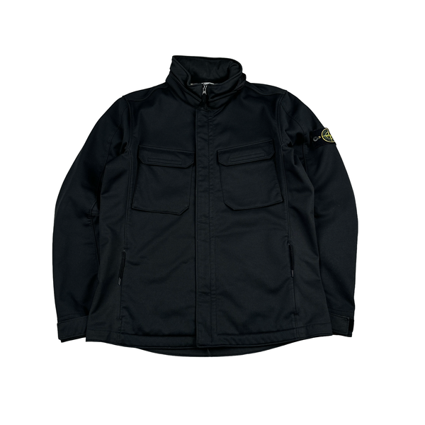 Stone Island Navy Soft Shell R Terry Zipped Jacket - XL