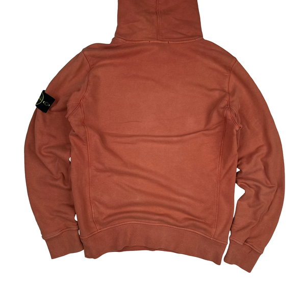 Stone Island Terracotta Cotton Pullover Hoodie - Medium