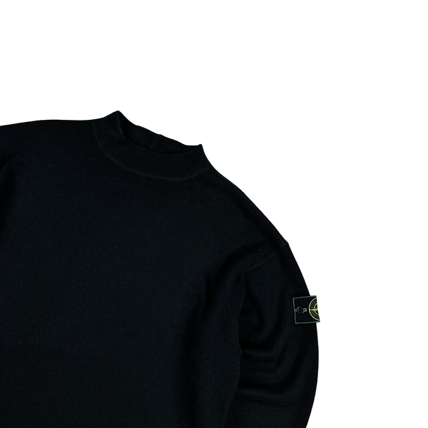 Stone Island Vintage 1994 Navy Wool Blend Crewneck Jumper - Large