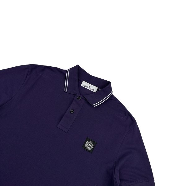 Stone Island 2023 Purple Short Sleeved Polo Shirt - Large