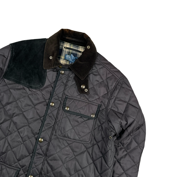Ralph Lauren Corduroy Collar Suede Pocket Quilted Jacket - Large