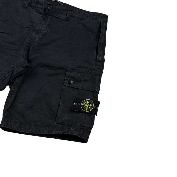 Stone Island 2023 Black Slim Bermuda Cotton Shorts - 36"