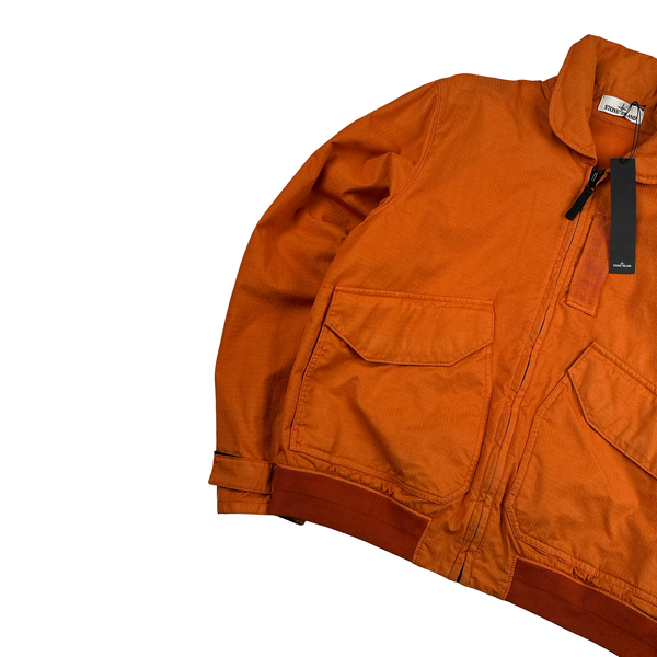 Stone Island 2019 Orange Reflective Weave Ripstop TC Jacket - Large