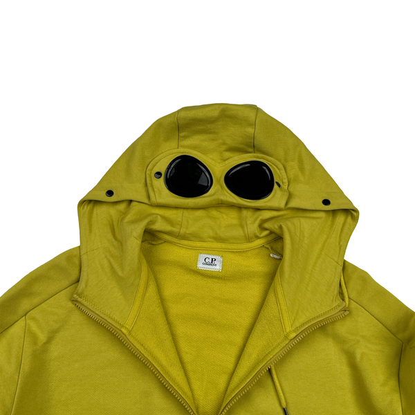 CP Company Mustard Yellow Cotton Goggle Hoodie - Medium