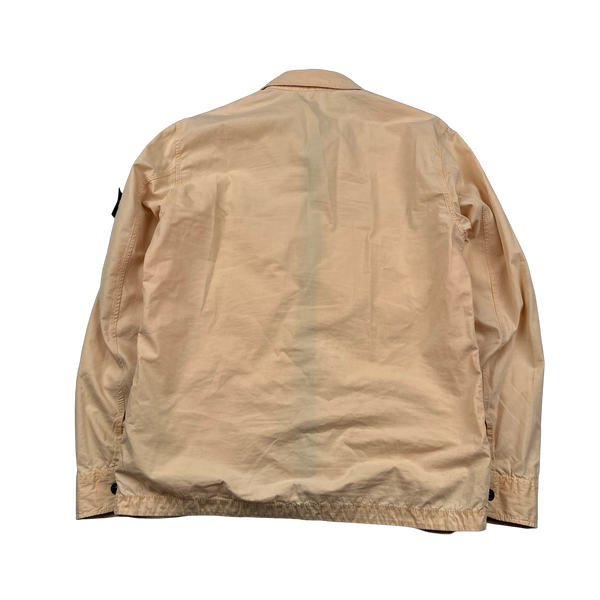 Stone Island 2018 Peach Cotton Zipped Overshirt - Large