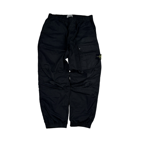 Stone Island 2019 Black Cotton Cargo Trousers - 34"
