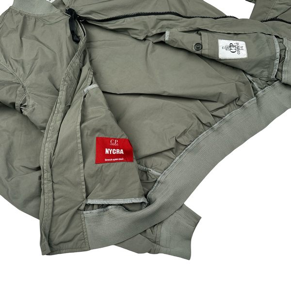 CP Company Grey Nycra Lens View Bomber Jacket - Medium