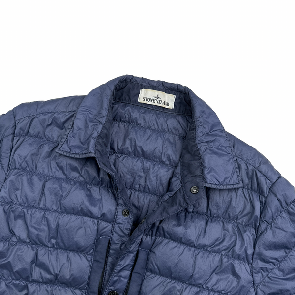 Stone Island 2018 Navy Micro Yarn Down Overshirt - Medium