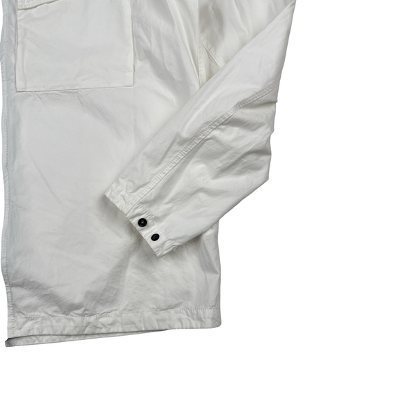 Stone Island 2022 White Brushed Cotton Zipped Overshirt - XL
