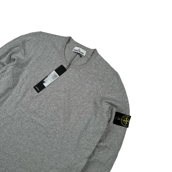 Stone Island 2018 Grey Fine Knit Cotton Crewneck Jumper - Small