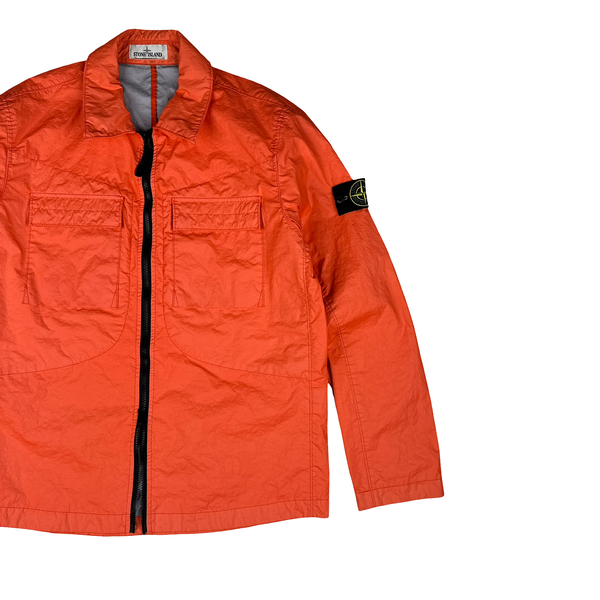 Stone Island 2022 Coral Membrana Light Zipped Overshirt - Large
