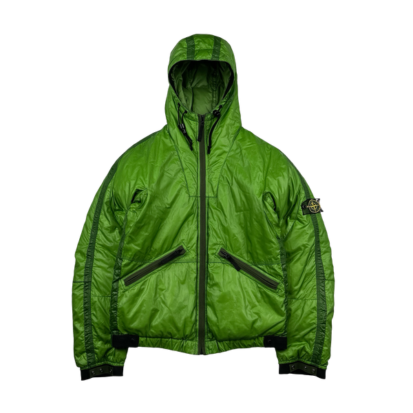 Stone Island 2007 Green Mesh Badge Down Puffer Jacket - Medium