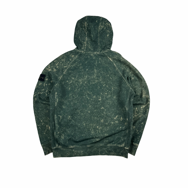 Stone Island 2021 Green Cotton Camo OVD Pullover Hoodie - Large