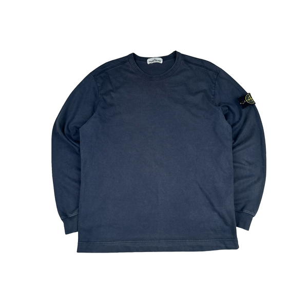 Stone Island 2020 Navy Cotton Crewneck Sweatshirt - Large