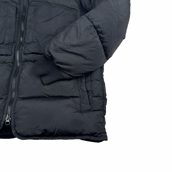 Stone Island 2021 Black Panama 6/3 HT Nylon Mix Fabrics Down- TC Puffer - Medium