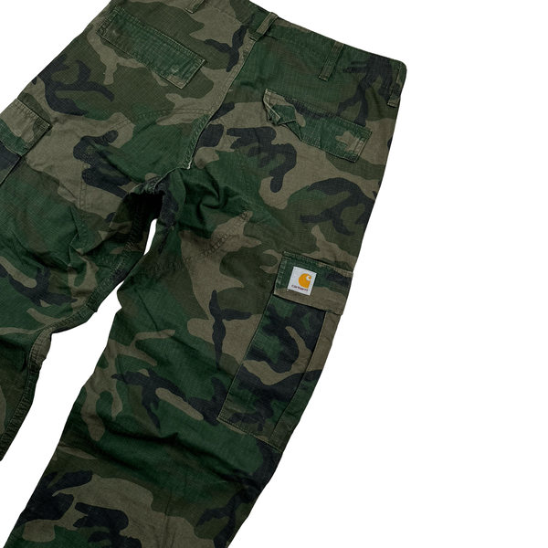 Carhartt Khaki Green Camo Cargo Trousers - Small
