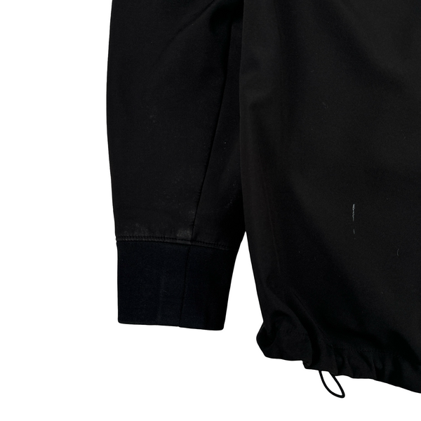 CP Company Black Soft Shell R Goggle Hooded Zipped Jacket - Large