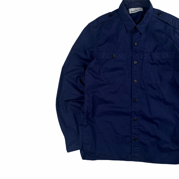 Stone Island 2014 Blue Indigo Cotton Overshirt - Medium