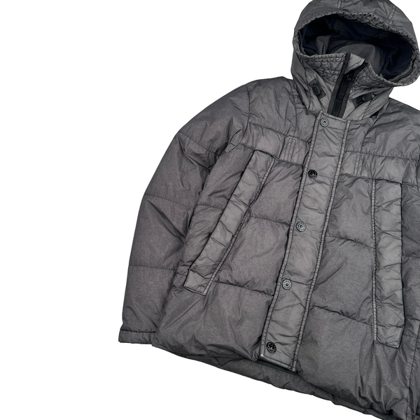 Stone Island Grey Crinkle Reps NY Down Puffer Jacket - Medium