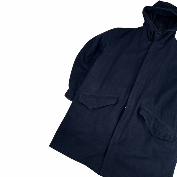 Stone Island Vintage Navy 1998 Wool Blend Dutch Rope Lined Coat - XL