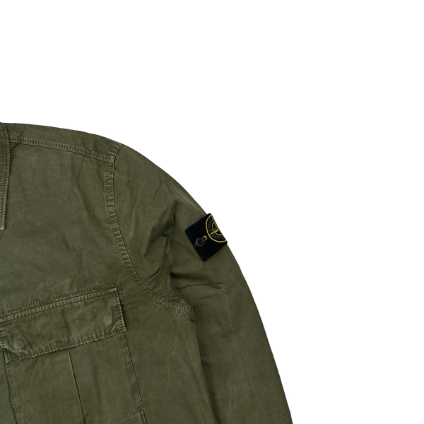 Stone Island 2019 Green Cotton Garment Dyed Overshirt - Medium