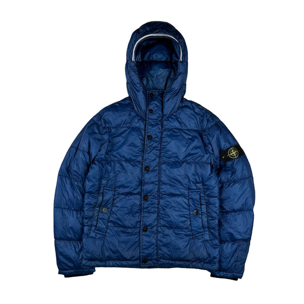 Stone Island 2013 Blue Garment Dyed Puffer Jacket - Medium