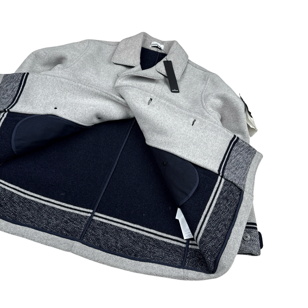 Stone Island 2020 Panno Jaquard Double Breasted Wool Collared - 3XL