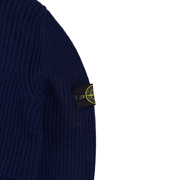 Stone Island 2014 Navy Wool Dutch Rope Lined President Knit Knit - XL