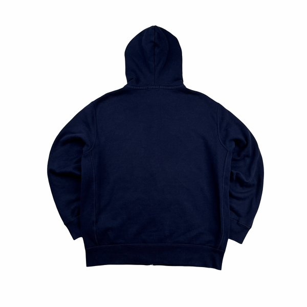 Ralph Lauren Navy Thick Cotton Zipped Hoodie - Large