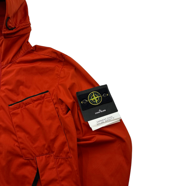 Stone Island Red Jersey R Hooded Jacket - Small