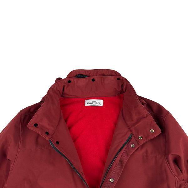 Stone Island 2012 Maroon Fleece Lined Soft Shell Jacket - XL