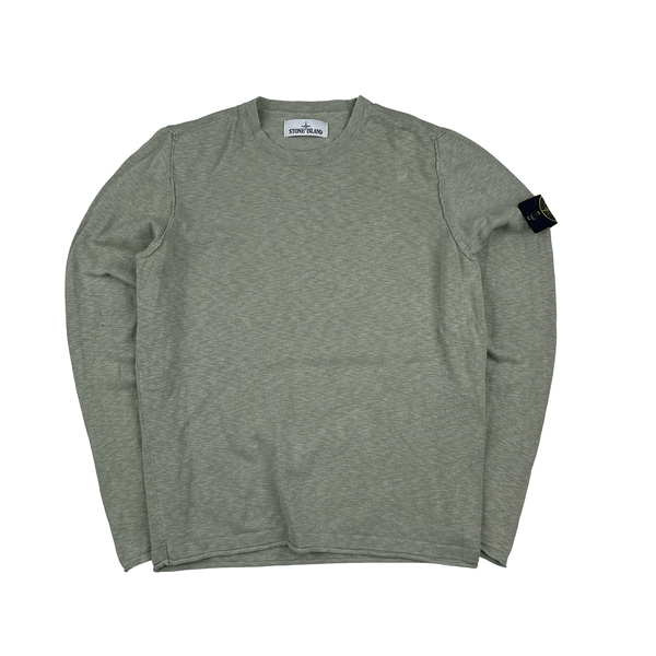 Stone Island 2019 Green Marl Cotton Knit - Medium