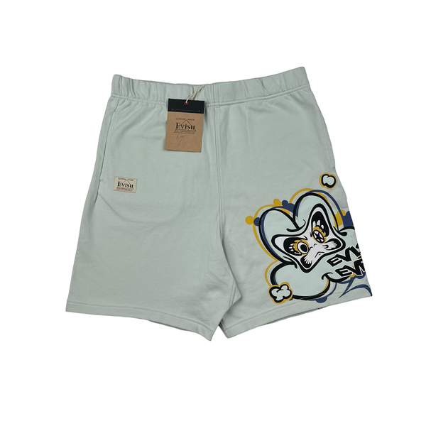 Evisu Transforming Daruma Print Cotton Shorts - Small