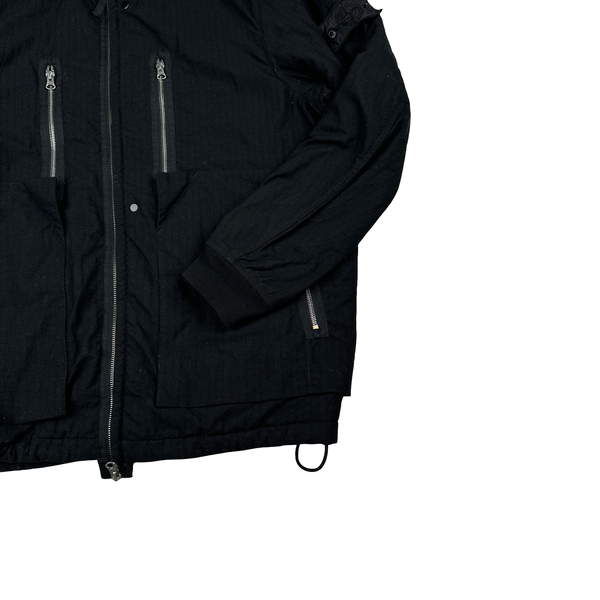 Stone Island 2019 Shadow Project Black Naslan Rip-Stop Quilted Jacket - Medium