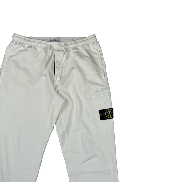 Stone Island 2021 White Tracksuit Bottoms - Large