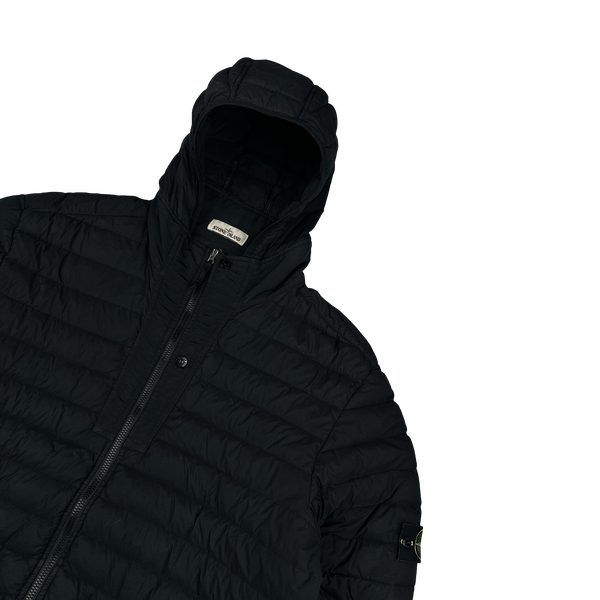 Stone Island 2019 Black Loom Woven Down Puffer Jacket - 3XL