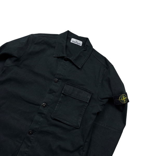 Stone Island Black Cotton Overshirt Jacket Medium Mat s Island