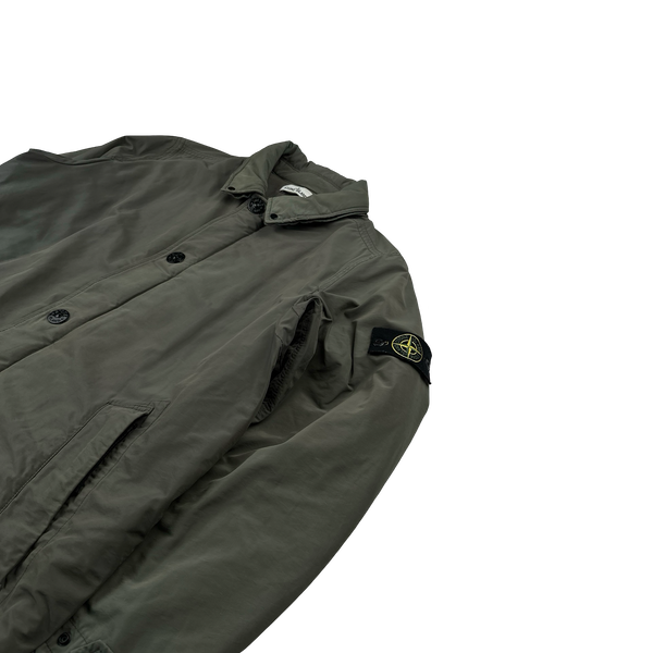 Stone Island 2016 Khaki Micro Reps Primaloft Insulated Long Collared Jacket - XXL