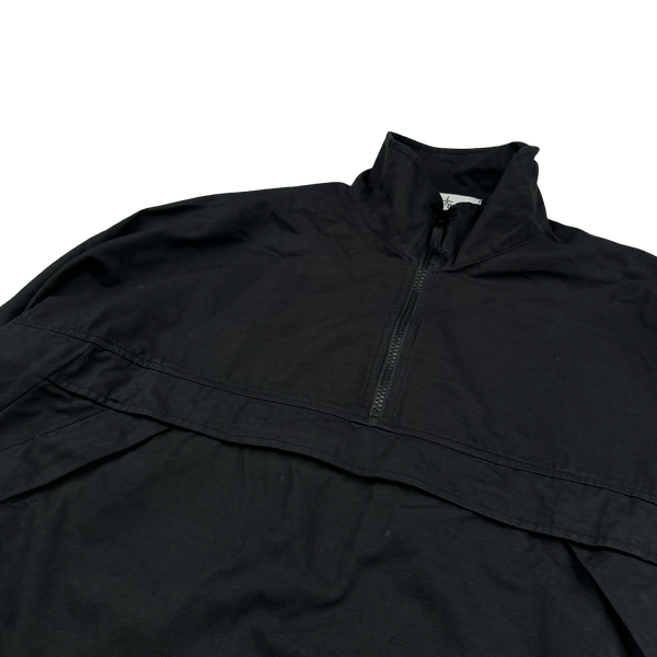 Stone Island 2021 Black Thick Cotton Ripstop Smock Pullover - XL