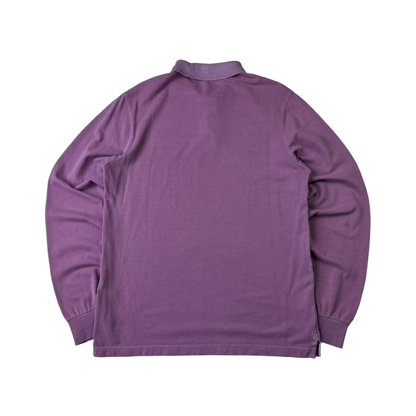 Stone Island Purple Cotton Longsleeve Polo - Large