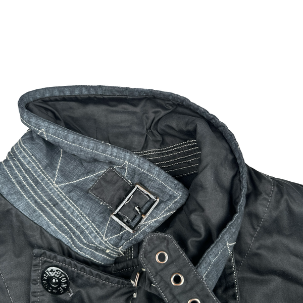 Stone Island 2014 Navy Denim Coloured Accents Collared Cotton Jacket - XXL