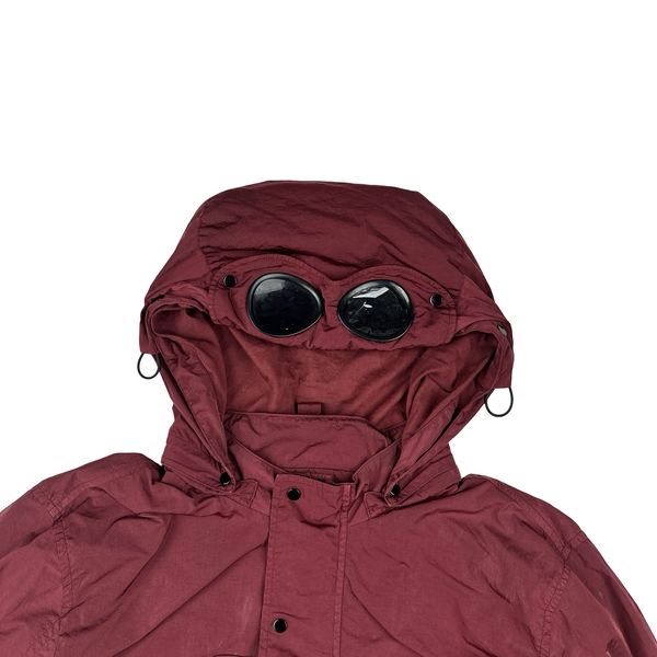 CP Company Burgundy Chrome R Lens Viewer Lightweight Jacket - Large