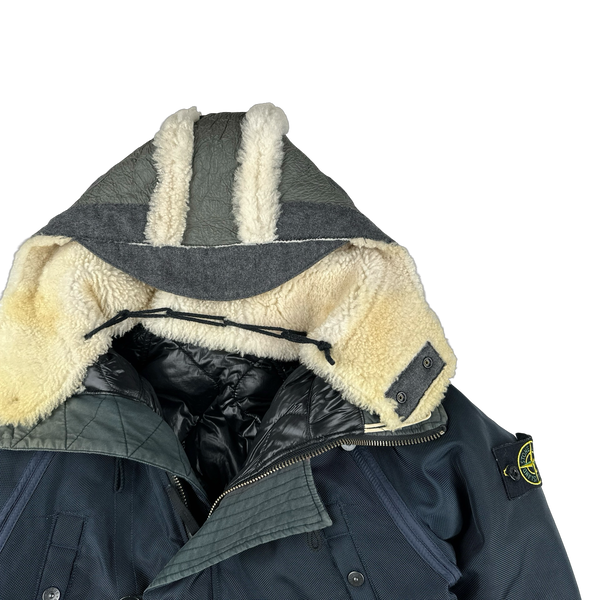 Stone Island 2010 Navy Oxford Nylon Parka Jacket - Small