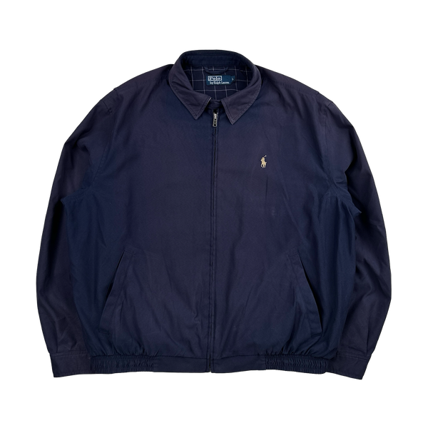 Ralph Lauren Navy Harrington Zipped Jacket - Large