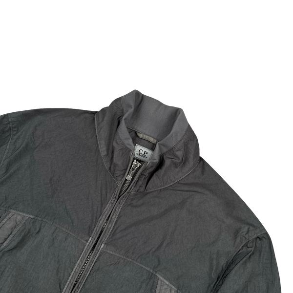 CP Company Grey Chrome Lens Viewer Nylon Bomber Jacket - Large