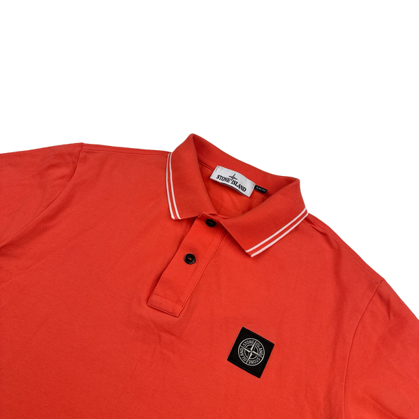 Stone Island 2018 Red Cotton Polo Shirt - Large