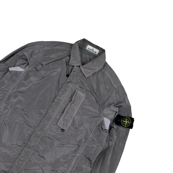 Stone Island 2018 Grey Nylon Metal Shimmer Overshirt - Small