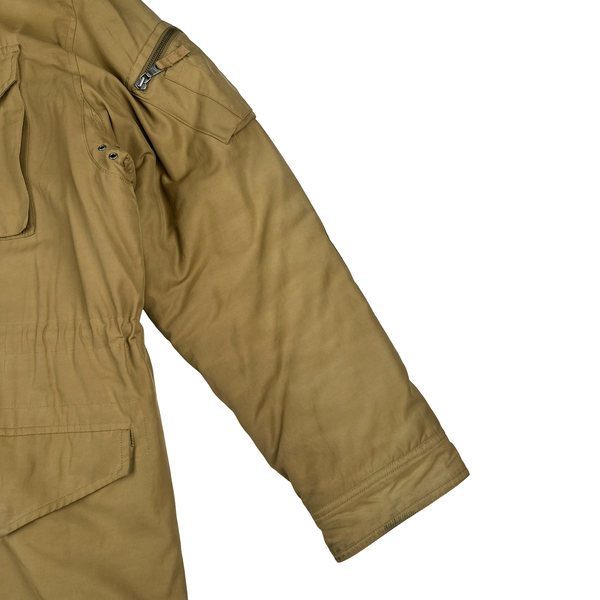 Ralph Lauren Beige Quilted Fleece Lining Collard Jacket - XL