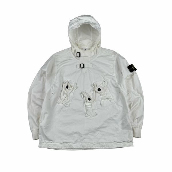 Stone Island 2021 White Multi Pocket Smock - Small