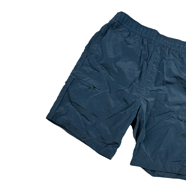 Stone Island 2022 Blue Nylon Metal Loose Fit Cargo Shorts - Large